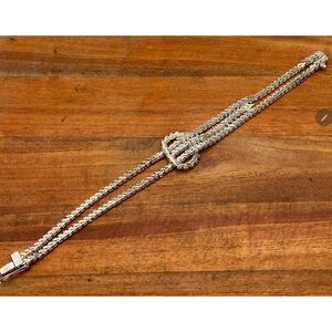 Gorgeous 925 Sterling Silver Riccio Chain Knot Bracelet
